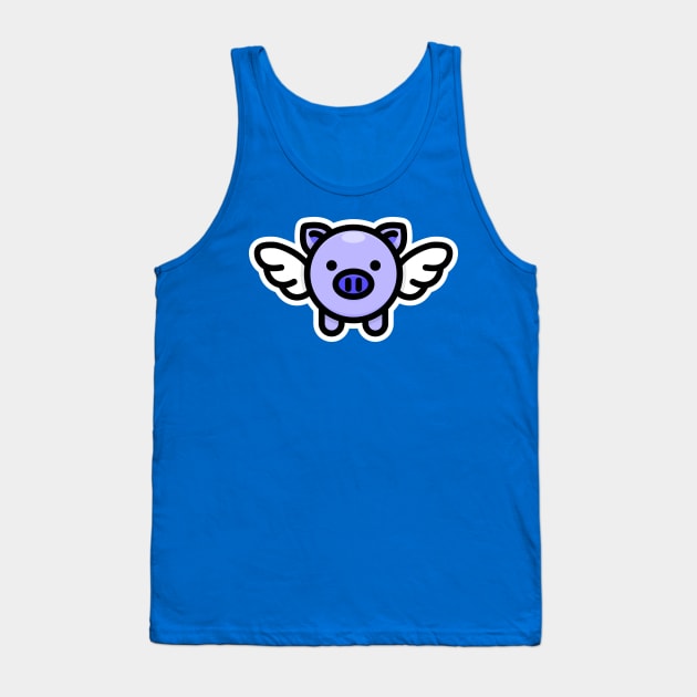 When Pigs Fly: Blue Tank Top by Red Wolf